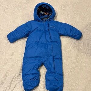 Columbia Convertible Infant Down Snowsuit in Vibrant Blue | 12-18 months